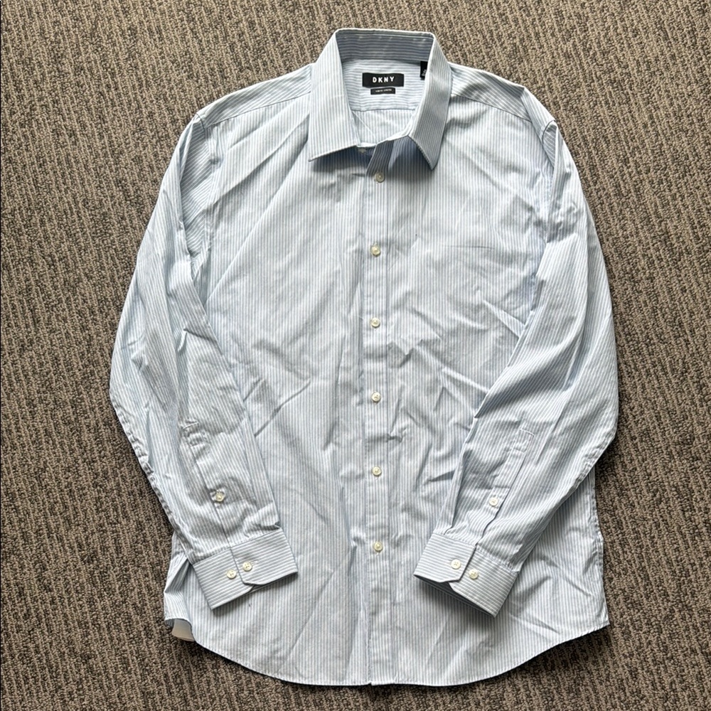 Dex Men's Blue Striped Shirt